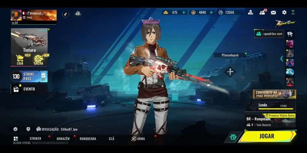 Imagem do grupo de WhatsApp Xtreino Blood Strike